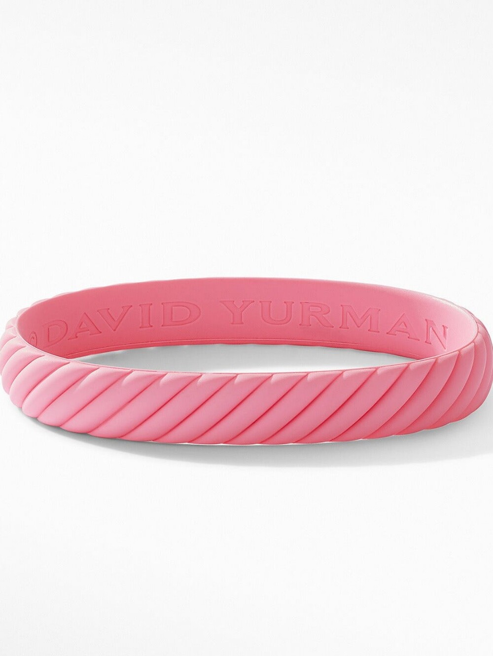 Authentic! David Yurman Pink Cable Detail Rubber Bangle Bracelet
